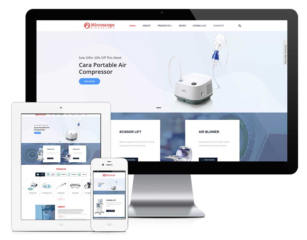 响应式医疗器械外贸企业网站模板(图1)